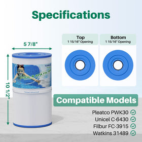 TOREAD TRF-6430 compatibility with Watkins and Pleatco models for hot tub filtering