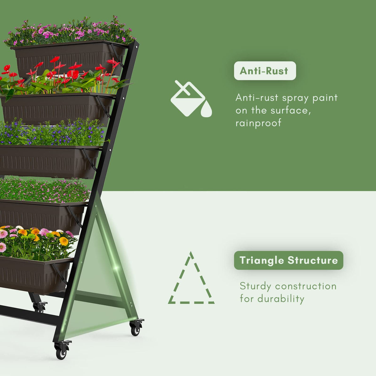 TOREVSIOR elevated garden bed with removable boxes for versatile planting