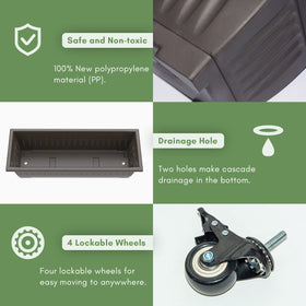TOREVSIOR planter boxes featuring drainage holes for healthy watering