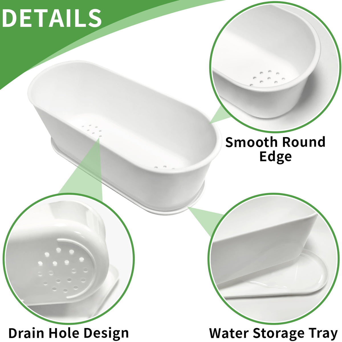 Torfican thickened ABS plastic planter in white for durable indoor use.