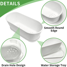 Torfican thickened ABS plastic planter in white for durable indoor use.