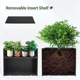Toriexon planter with removable shelves for adjustable soil depth