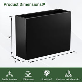 Toriexon planter box side view highlighting ample planting space