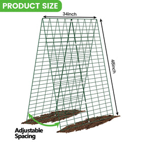 Toriexon cucumber trellis with spring connector shows easy assembly.