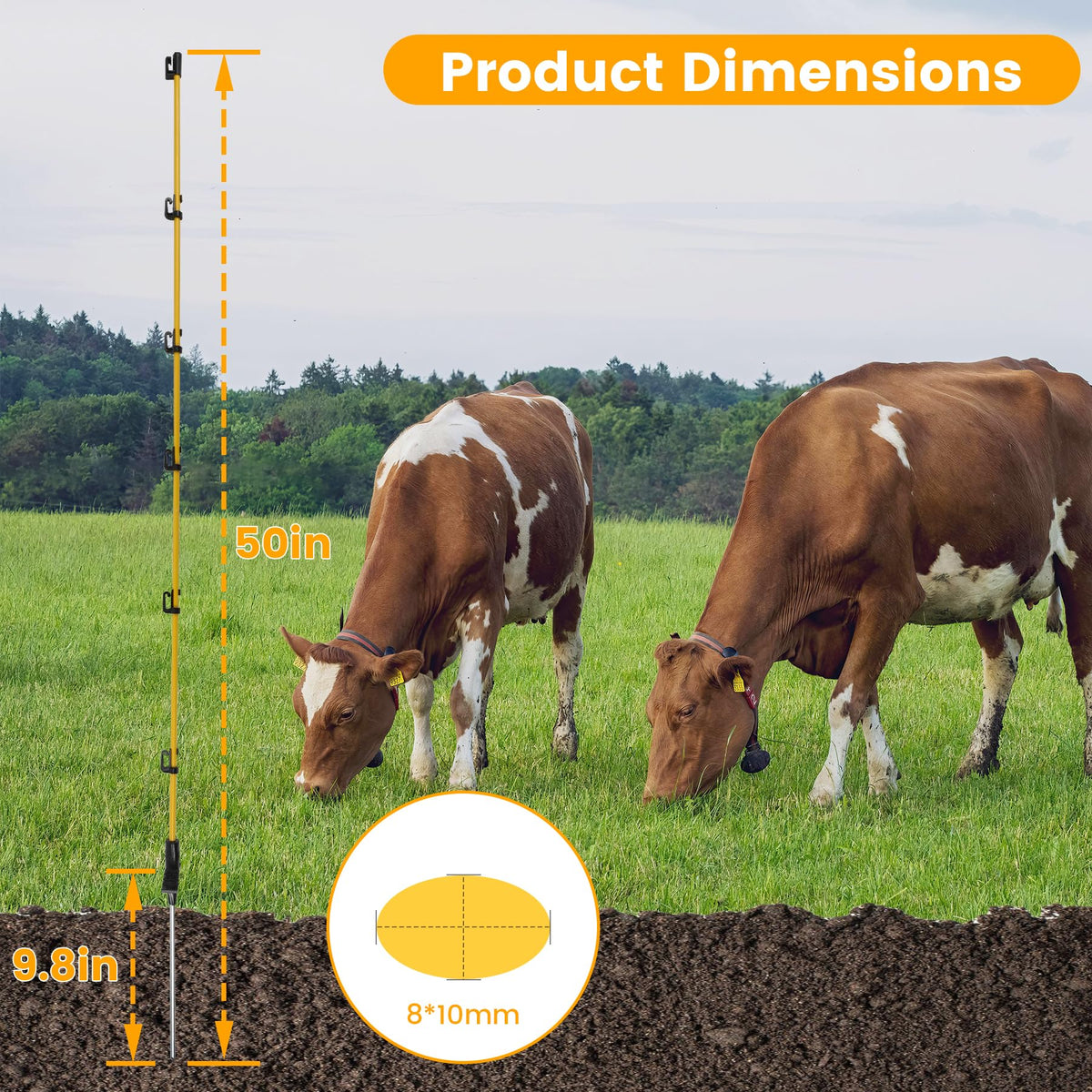 Toriexon fiberglass fence post showing weather-resistant durability
