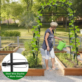 Toriexon trellis creates vertical space for cucumber, beans, or flowering vines.