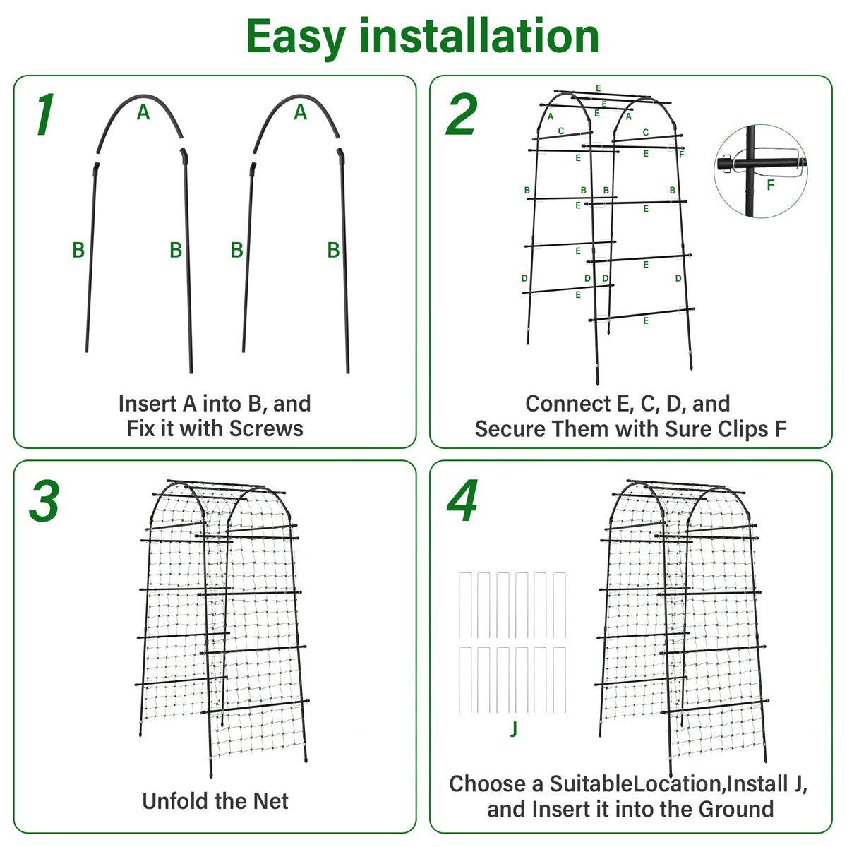 Toriexon garden arch trellis supports pumpkins and watermelons with strong load-bearing.