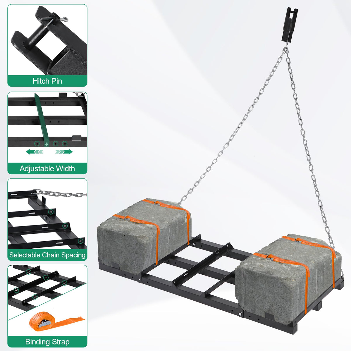 Toriexon hitch-pin design fits ATVs UTVs tractors and mowers