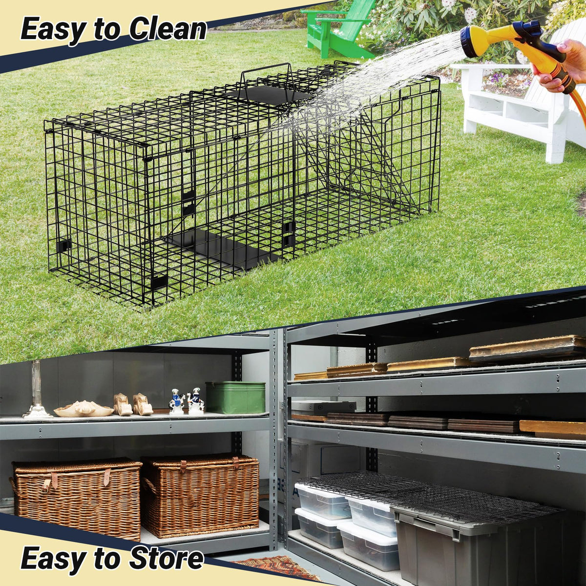 Toriexon humane large trap outdoor use suitable for yards and paths.