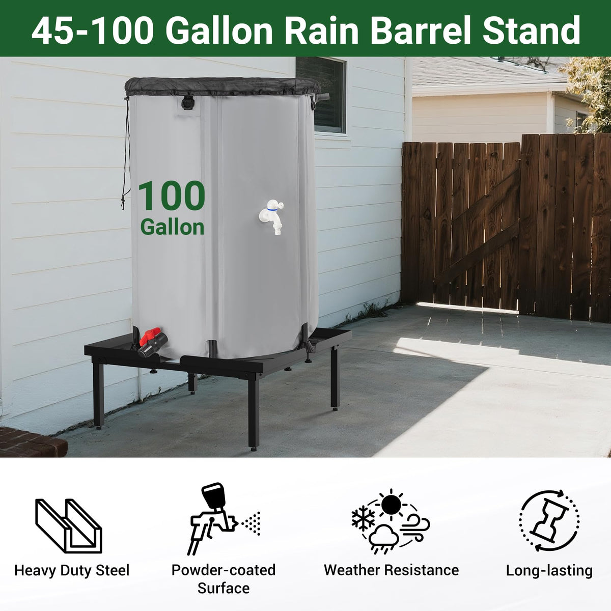 Toriexon elevated platform improves water pressure and easy access to hose.