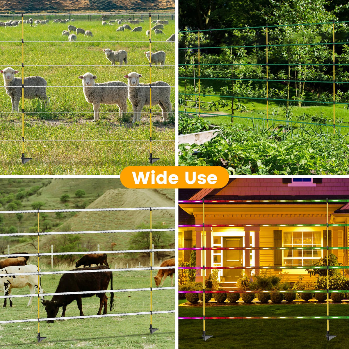 Toriexon step-in post with built-in clips to secure fencing.