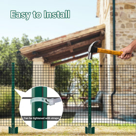 Toriexon fence post compatible with temporary fencing and wire mesh.