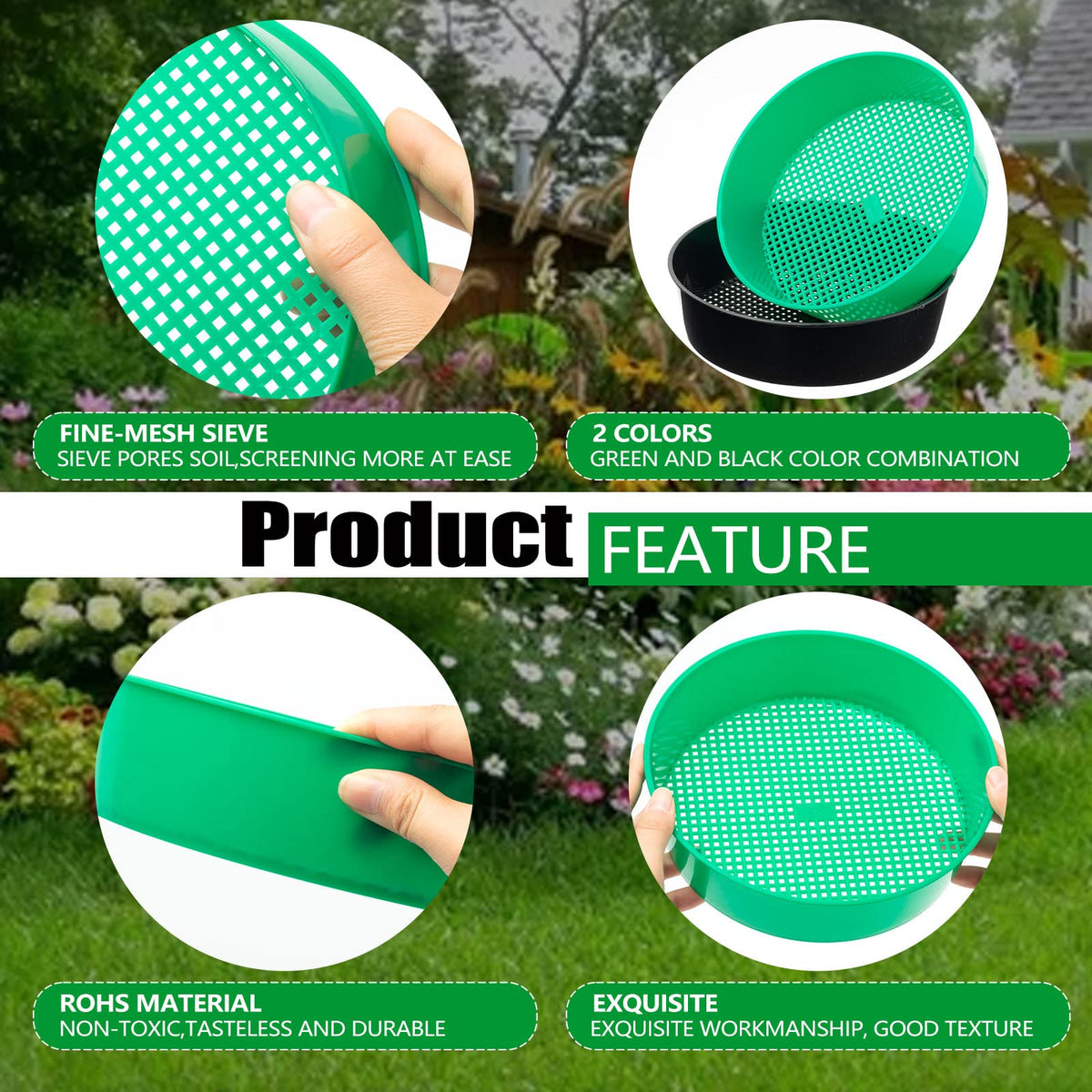 TORINALITAL green-black sifter with fine mesh for potting soil