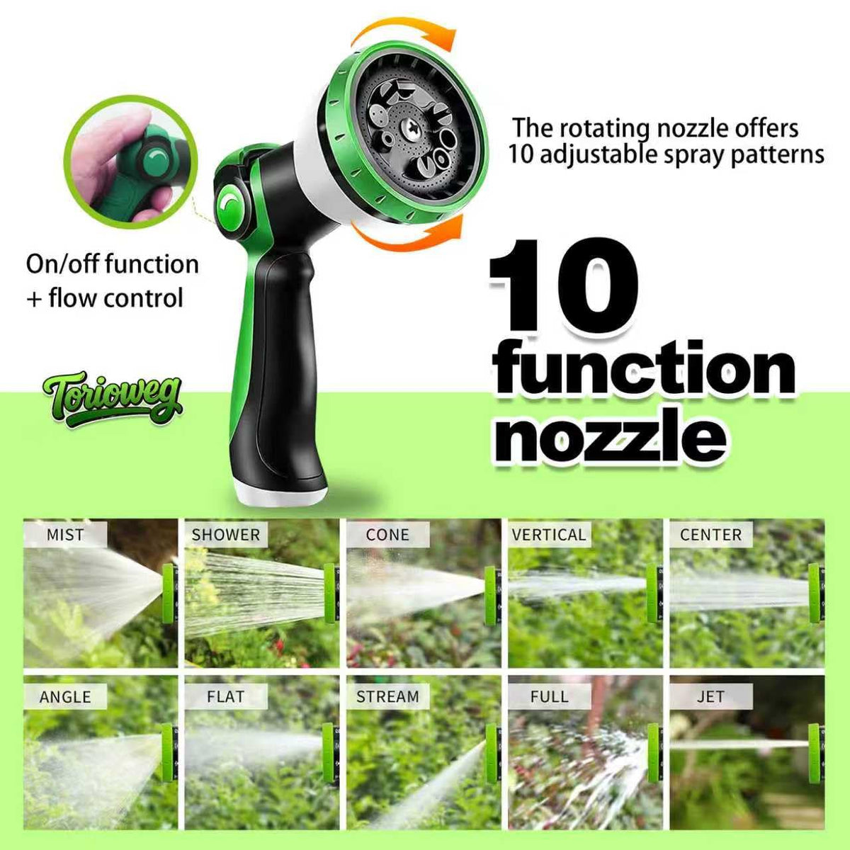 Torioweg 50 ft set includes washers for leak-free connections.