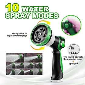 Torioweg 10-pattern nozzle enables gentle mist or strong jet.