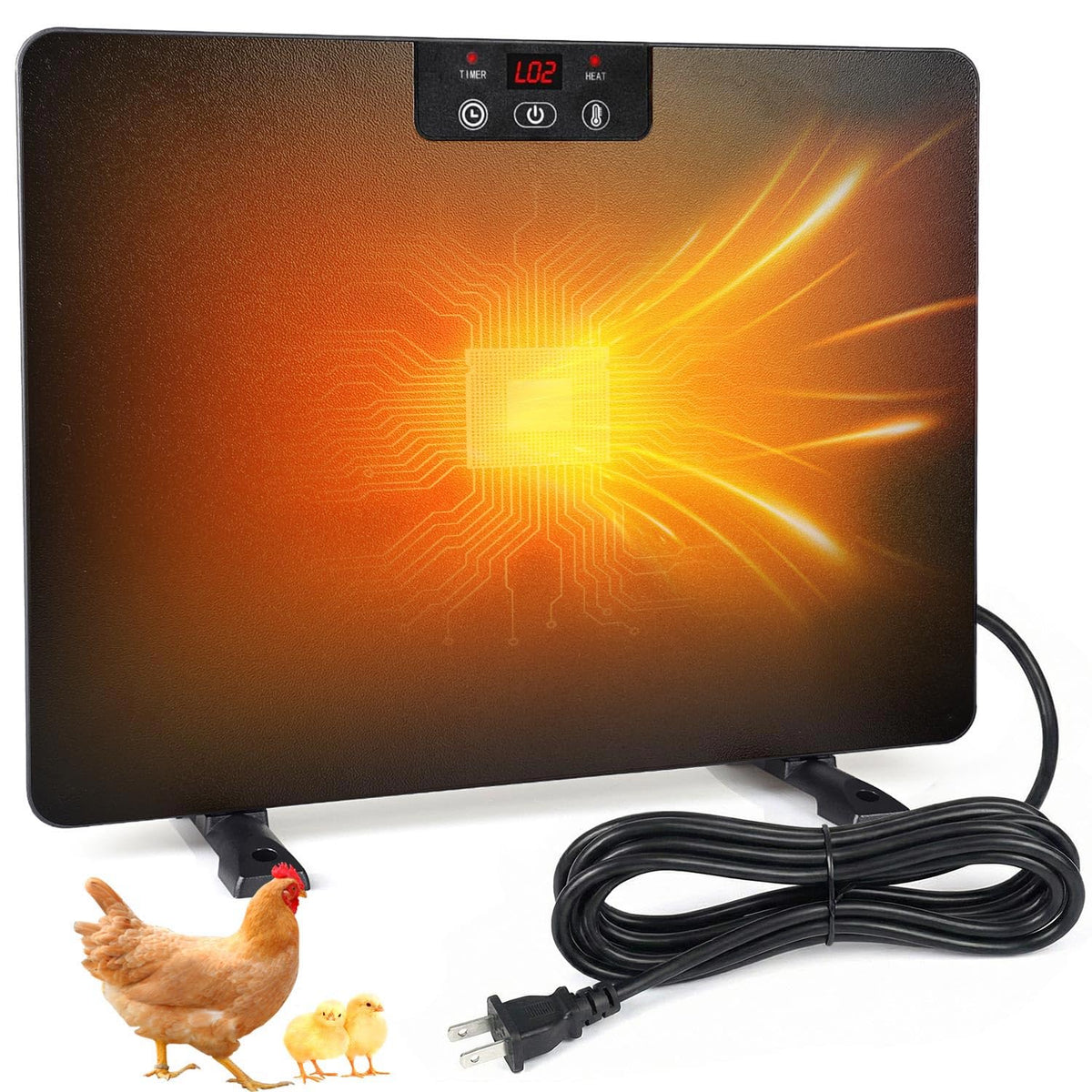 Torlaist brooder heater panel front view shows compact, energy-efficient design.