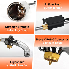 Torquen multi-use flame tool handles weeds, ice, wood, and more outdoors.