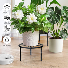 TOSKING black finish metal stand complements modern decor
