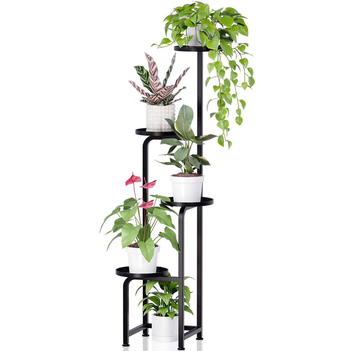 TOSKING four-tier corner plant stand shows a space-saving corner display for multiple plants.
