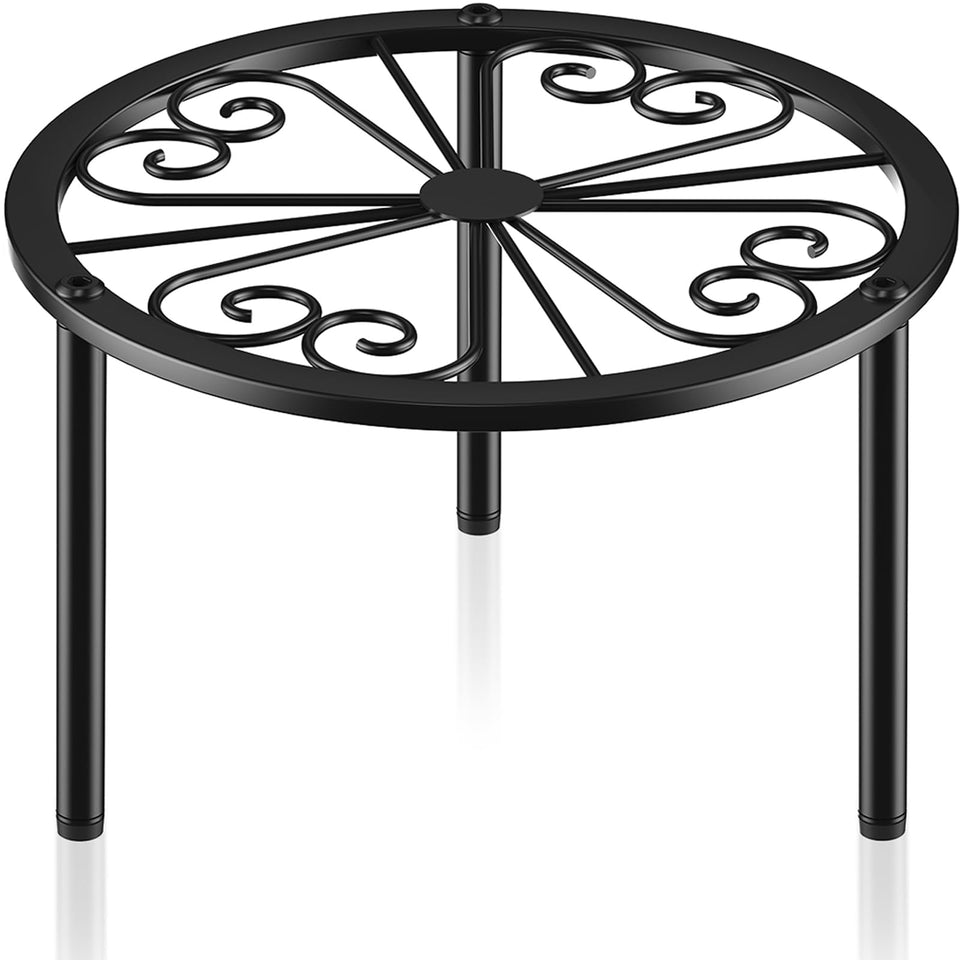 TOSKING heavy-duty plant stand top view with plant for a clean elevated display.