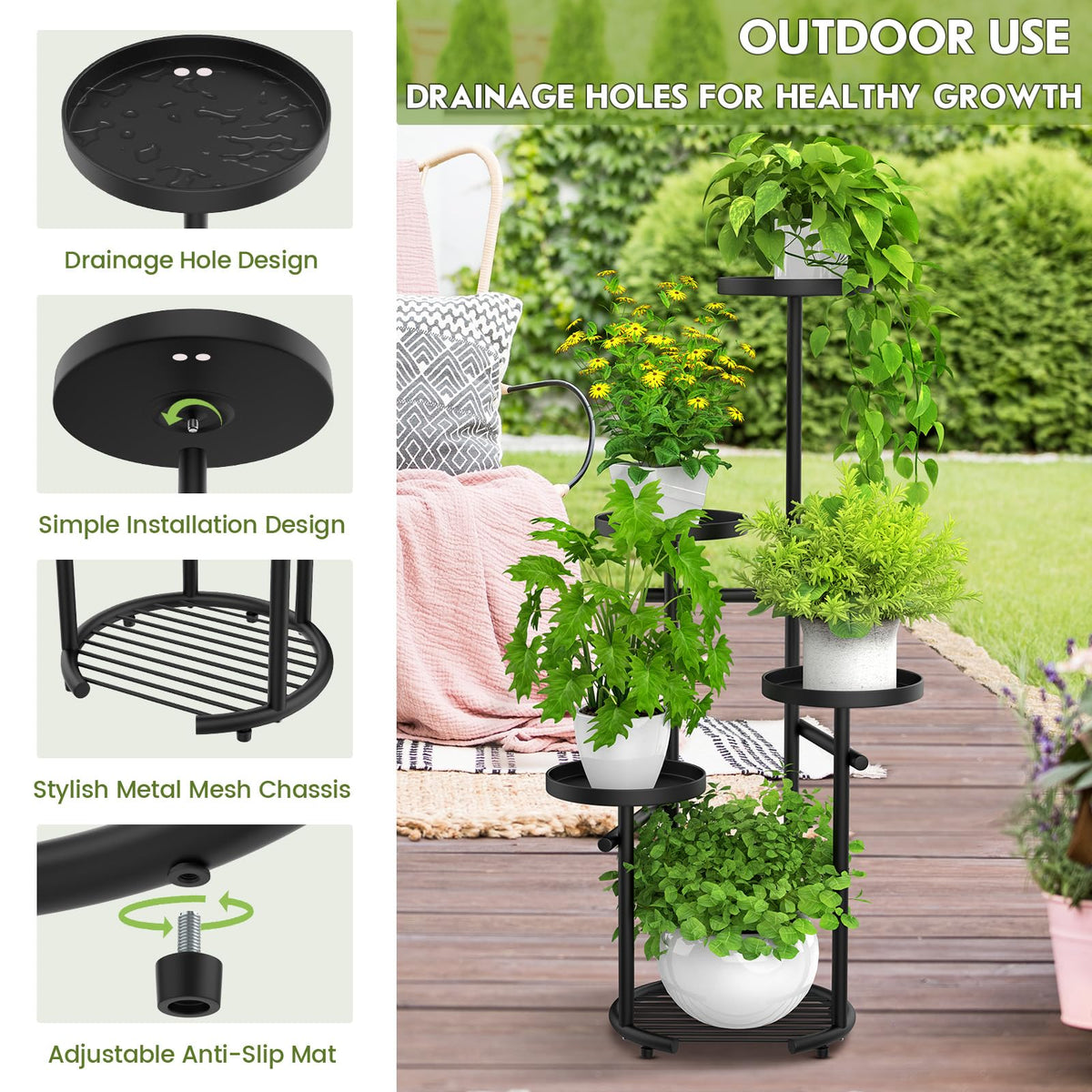 TOSKING indoor-outdoor use image shows versatile placement options.