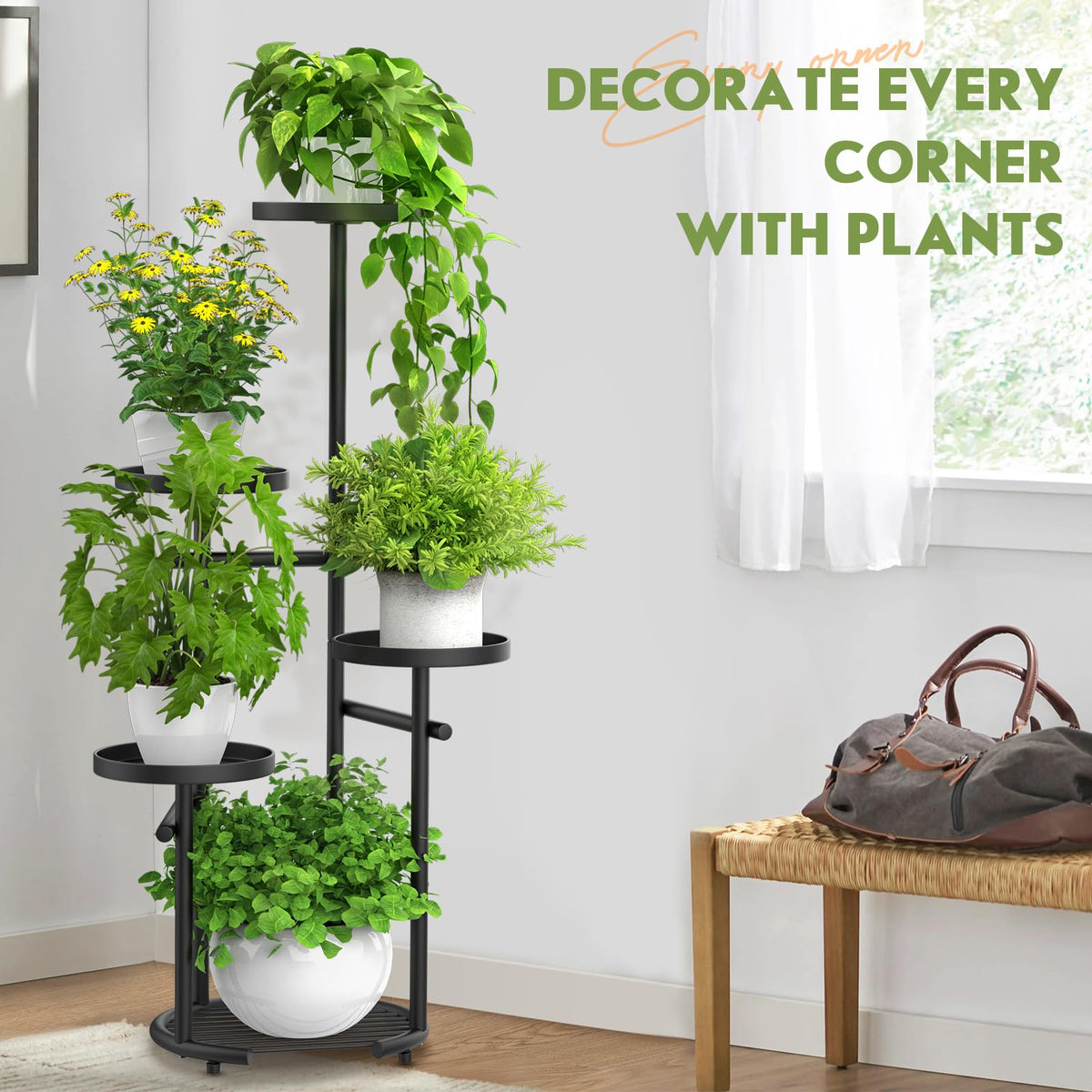 TOSKING multi-tier plant display demonstrates organized vertical planting space.