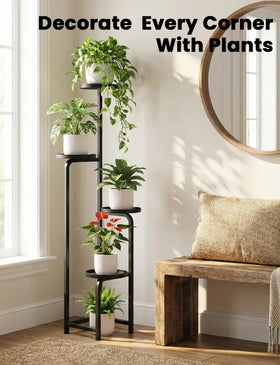 TOSKING patio-balcony display keeps decor organized and accessible.