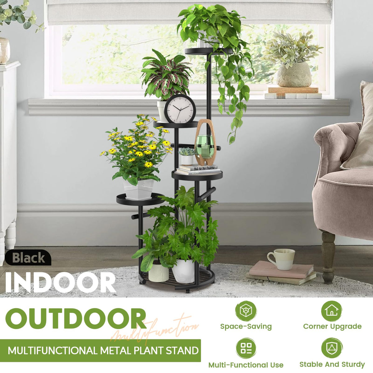 TOSKING space-saving stand maximizes small room floor space.