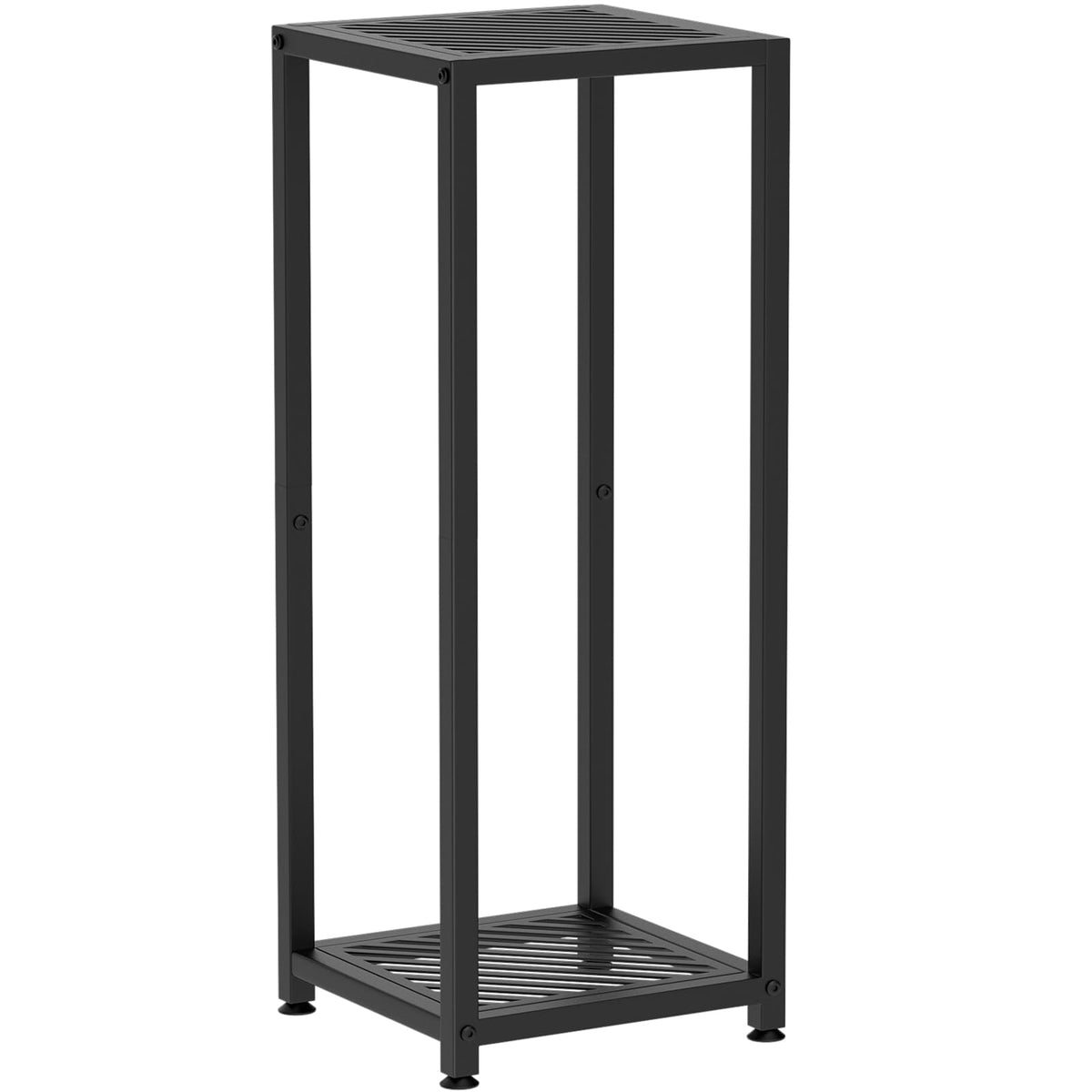 TOSKING tall plant stand front view showcases two-tier metal design for indoor greenery.
