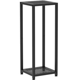 TOSKING tall plant stand front view showcases two-tier metal design for indoor greenery.