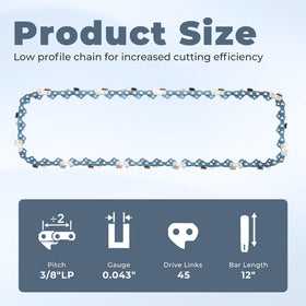 TOSRWGLL 12inch chain for CMCCS620M1 supports clean felling and quick feed.
