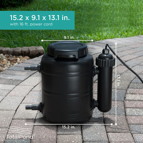 TotalPond in-water installation demonstration shows flexible positioning for easy maintenance.