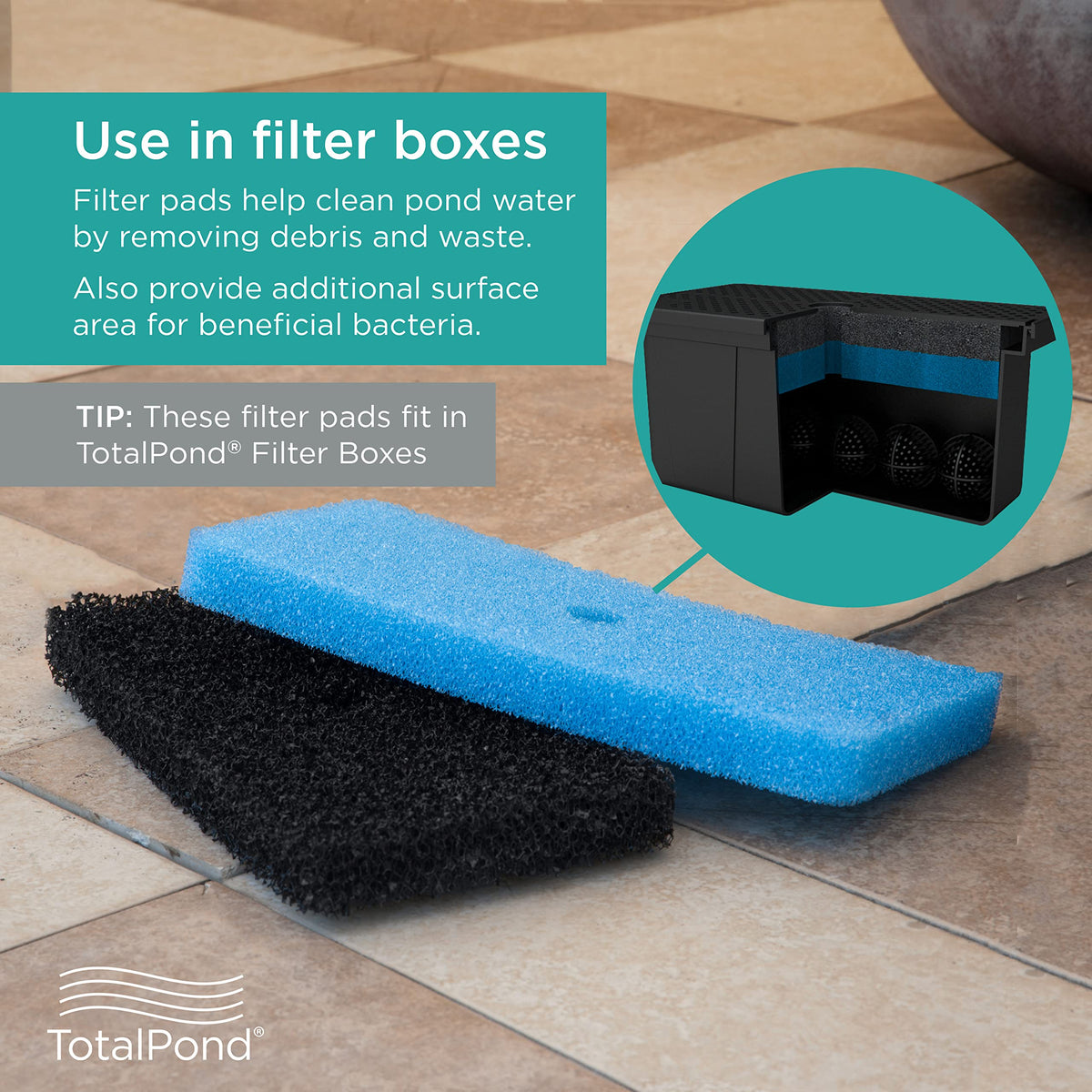 TotalPond filter pads yearly replacement reminder supports ongoing pond cleanliness