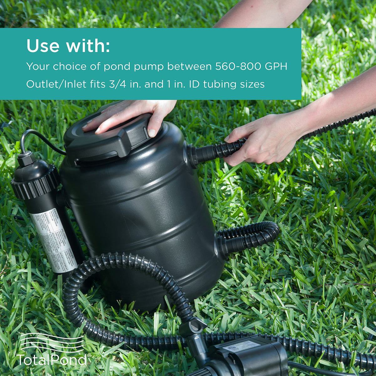 TotalPond power cord 16 feet emphasizes extended reach for convenient placement.