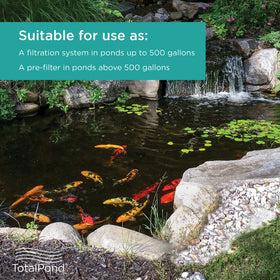 TotalPond Universal Pump Filter Box with bio-balls promoting bacteria growth