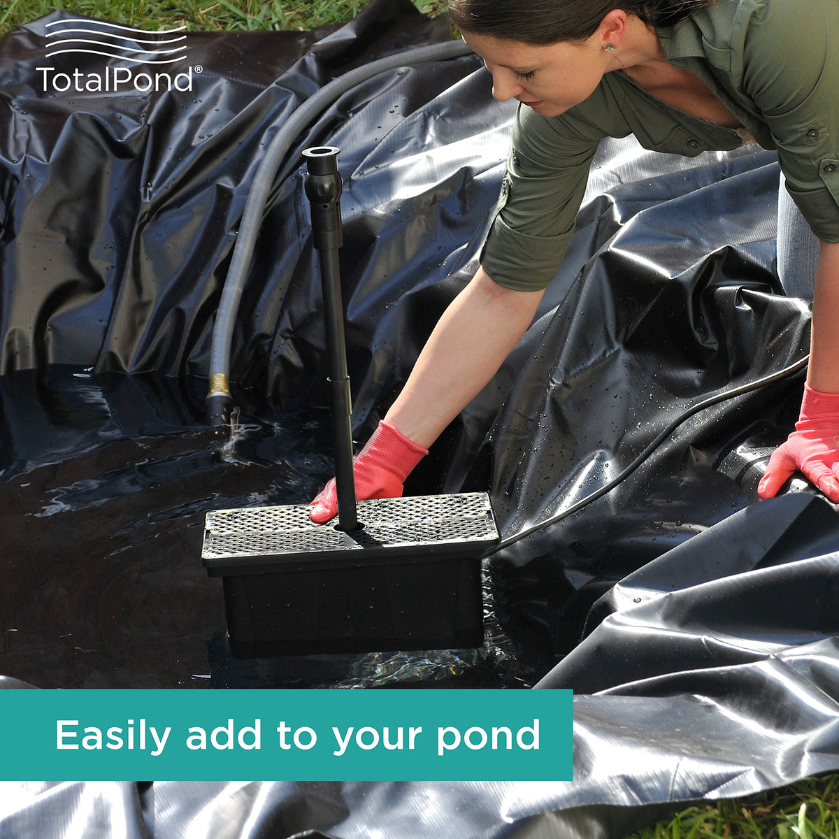 TotalPond Universal Pump Filter Box dimensions 6.2 by 12.4 by 5.8 inches