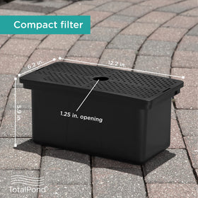 TotalPond Universal Pump Filter Box ready for installation in small ponds