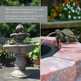 TotalPond vinyl tubing safe for fish and plants during water routing.