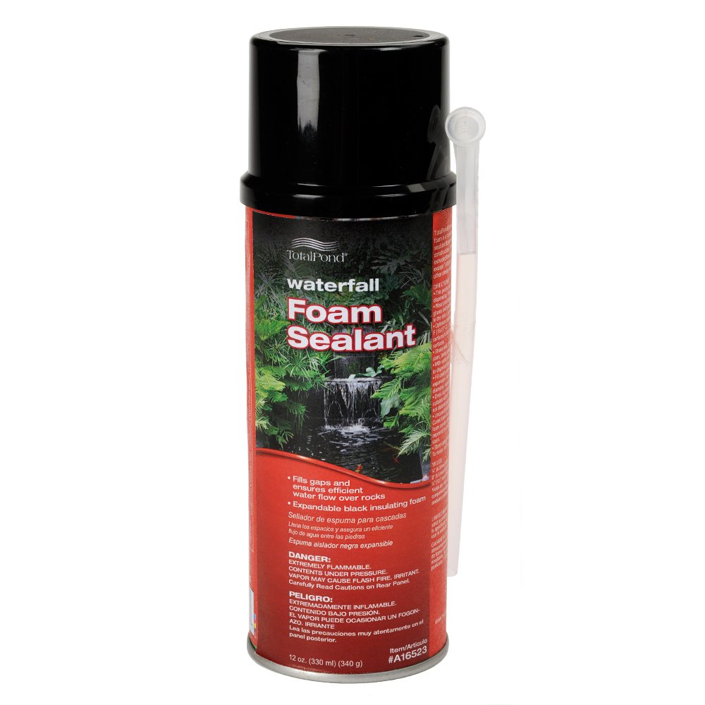 TotalPond Waterfall Foam Sealant can with nozzle tip for precise gap filling in rock waterfalls.