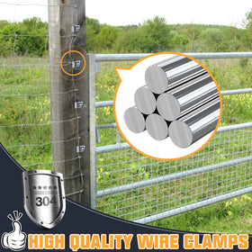 Tottist clamps installed on a wood fence post for reinforced support