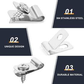 Closeup of Tottist stainless steel clamps showing rust resistant finish