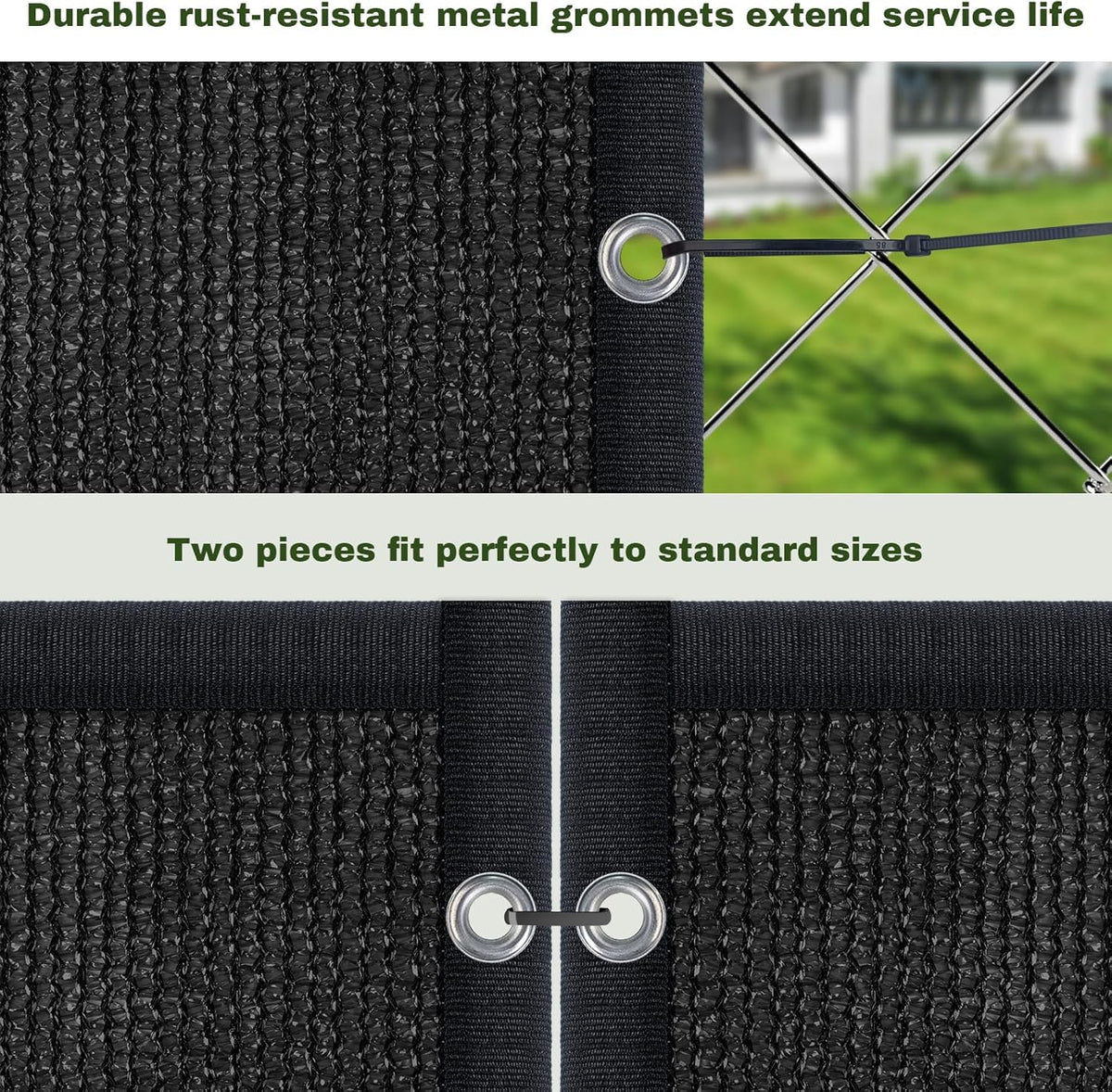 TOTU easy-install zipper design lets you attach quickly to any fence.