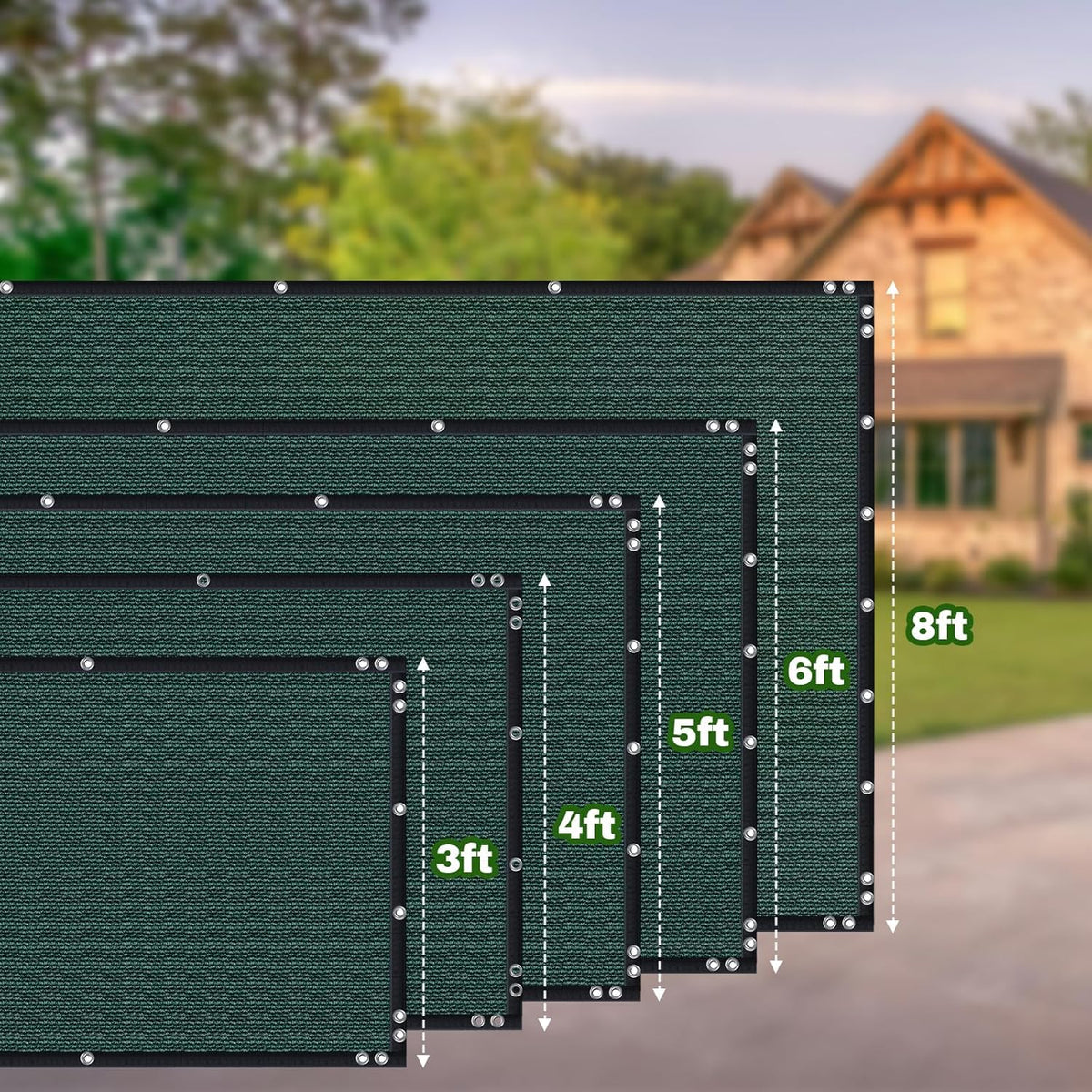 TOTU fence screen with four corner grommets ensures stable wind performance