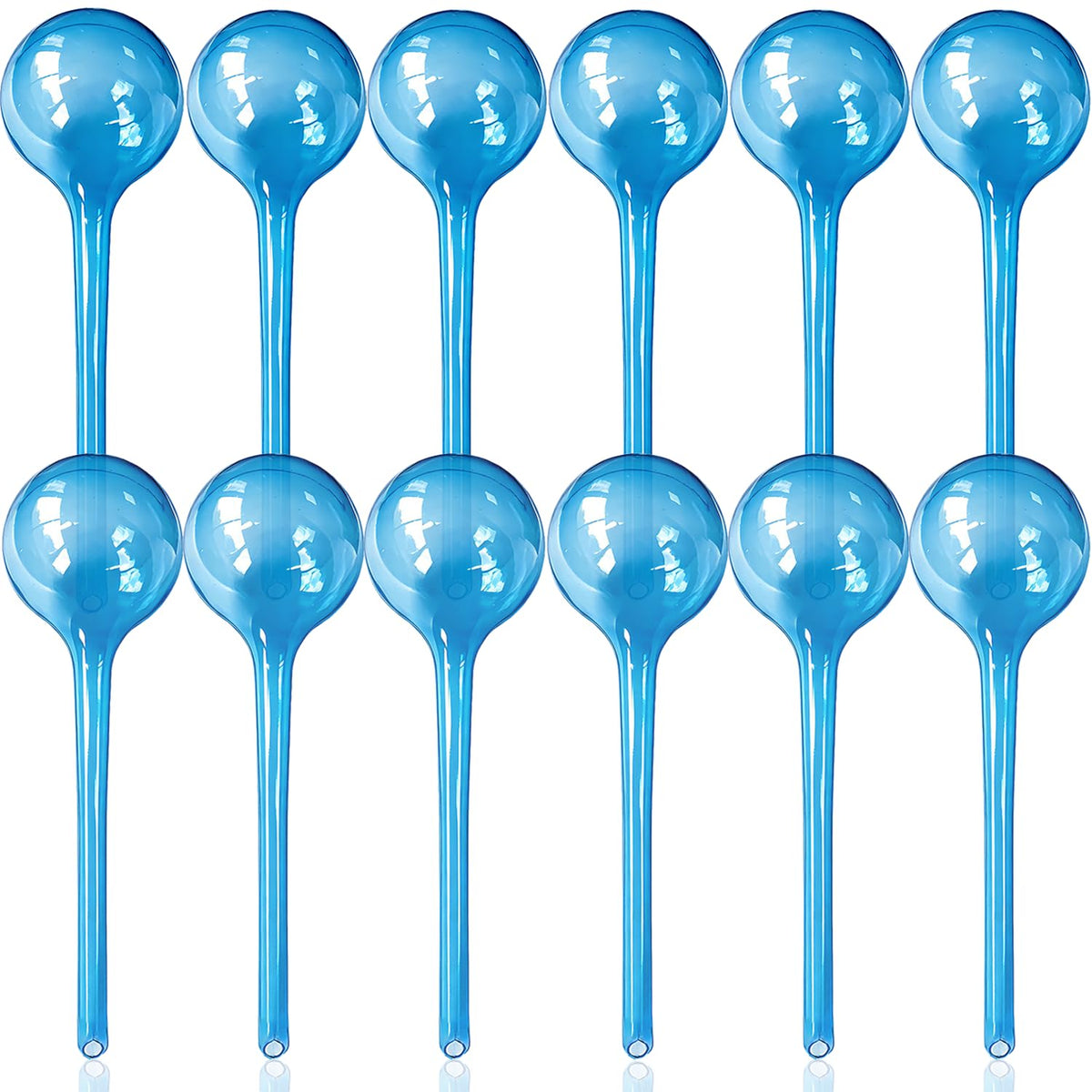 TOTYAO watering globe clear blue in-use, self-watering solution for indoor potted plants.