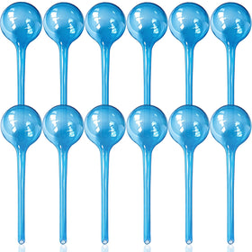 TOTYAO watering globe clear blue in-use, self-watering solution for indoor potted plants.