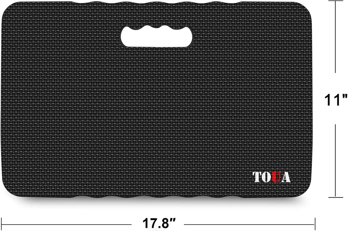 TOUA knee pad closeup shows dense foam cushioning for comfort