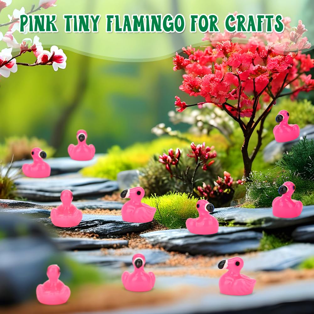 Touch Top mini flamingos decorate micro landscapes and fairy gardens.