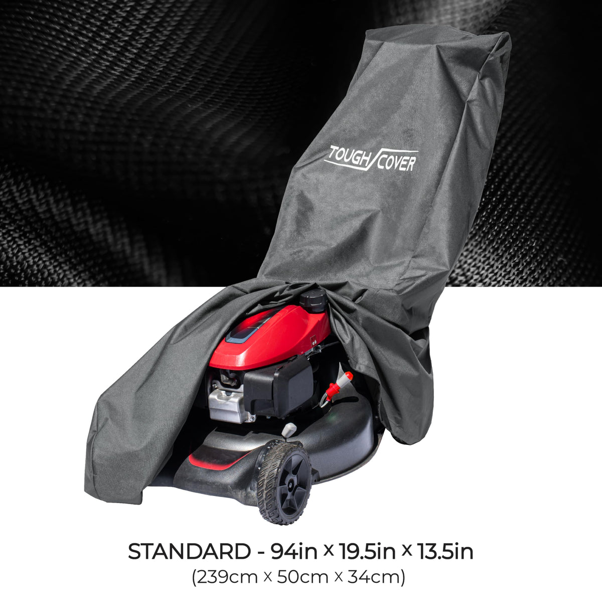 Tough Cover storage bag included keeps lawn care accessories neatly organized.