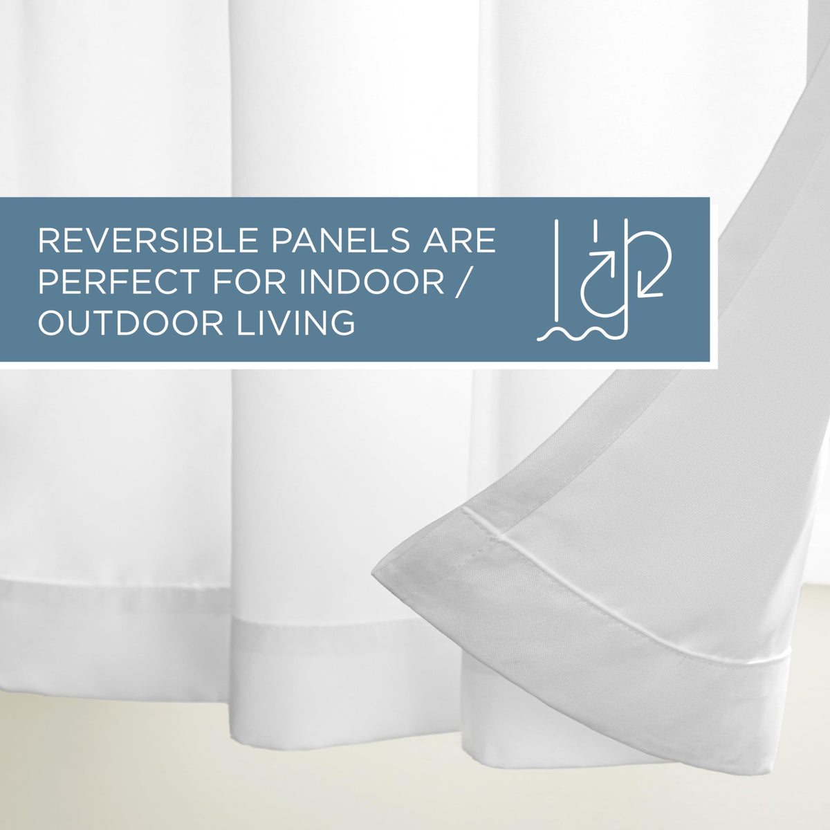 Town and Country Basics Cabana winter white fabric adds light filtering privacy for porches