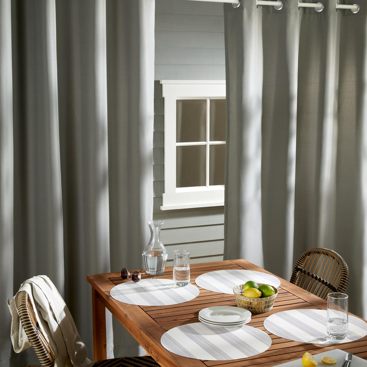 Town & Country Basics Cabana grommet-top panels ready for outdoor mounting